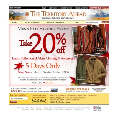 territory ahead 2008 first homepage