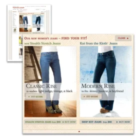 Territory Ahead Jeans Interactive jQuery Promo Banner