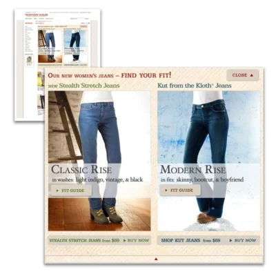 Territory Ahead Jeans Interactive jQuery Promo Banner